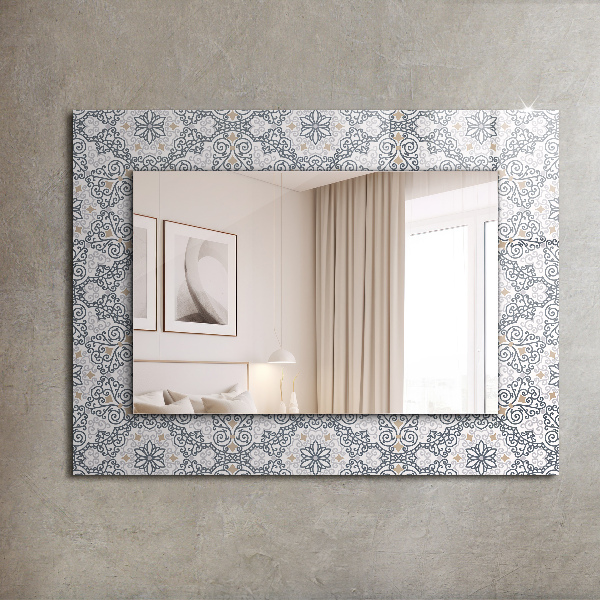 Specchio stampato Ornamenti con motivo a piastrelle