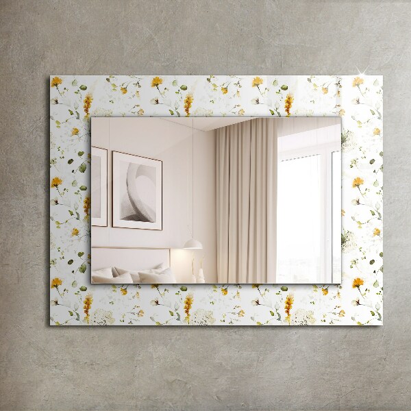 Specchio decoro Motivo di fiori di foglie