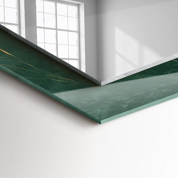 Specchio decoro Foglie verdi e oro