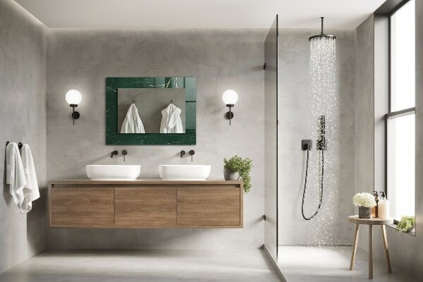 Specchio decoro Foglie verdi e oro