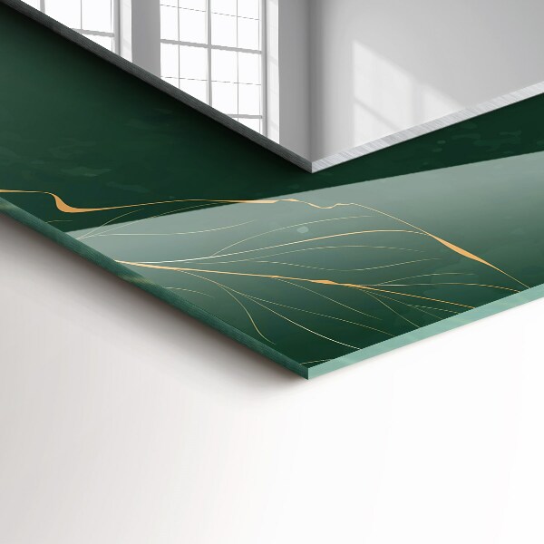 Specchio decoro Foglie verdi e oro