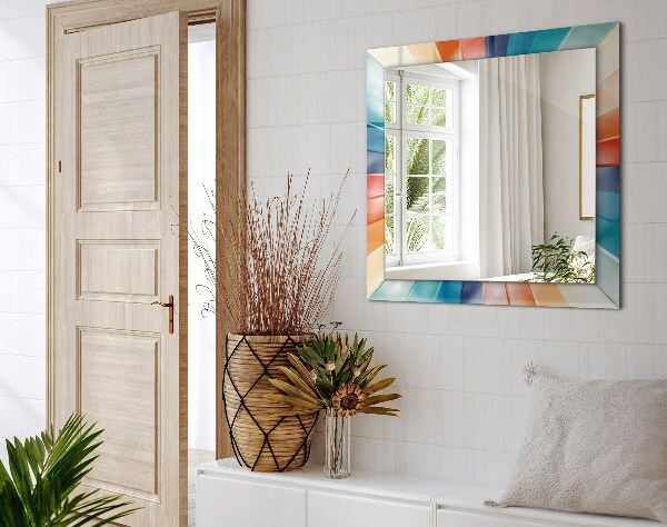 Specchio con cornice stampata Raggi di luce colorati