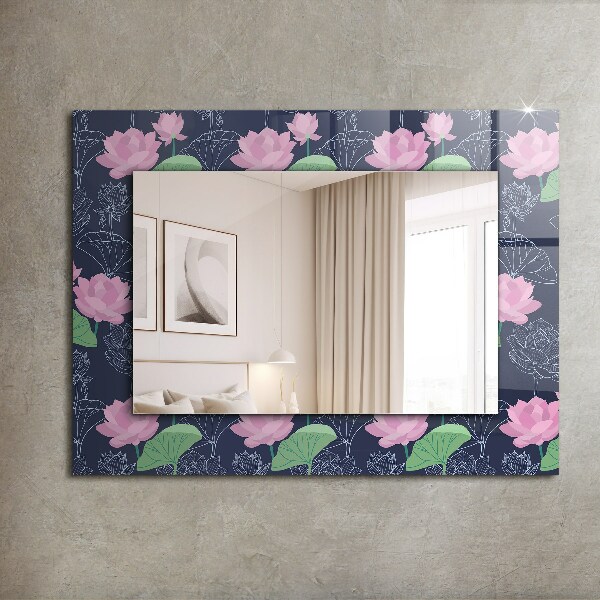 Specchio decoro Fiori di loto rosa