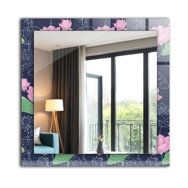 Specchio decoro Fiori di loto rosa