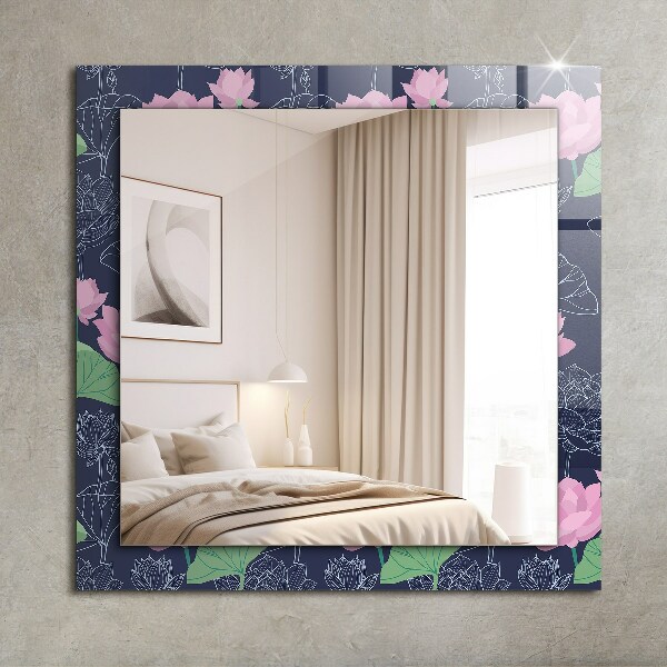 Specchio decoro Fiori di loto rosa