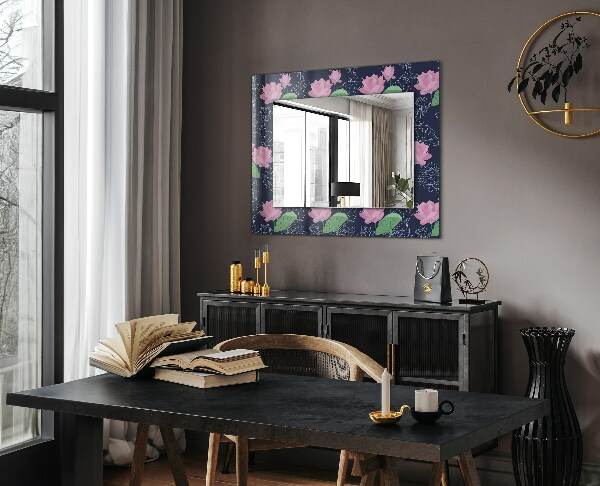 Specchio decoro Fiori di loto rosa