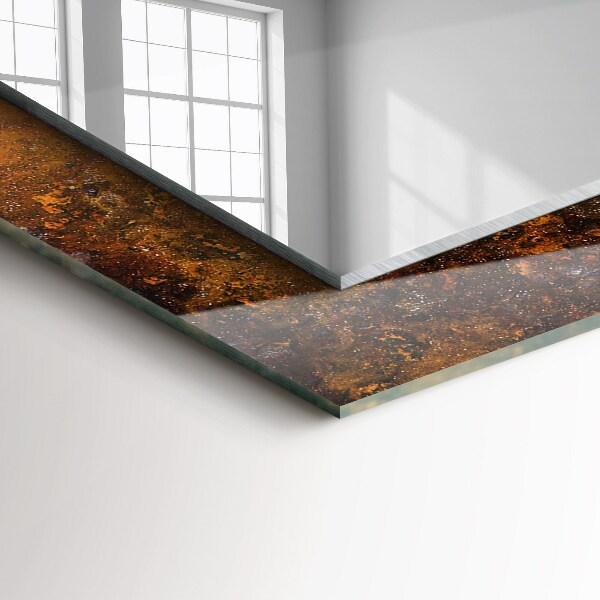 Specchio con cornice stampata Superficie metallica arrugginita