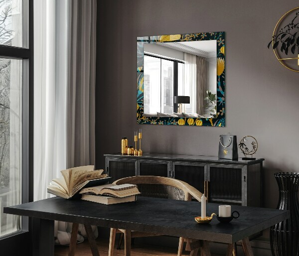 Specchio decoro Motivi di foglie di fiori
