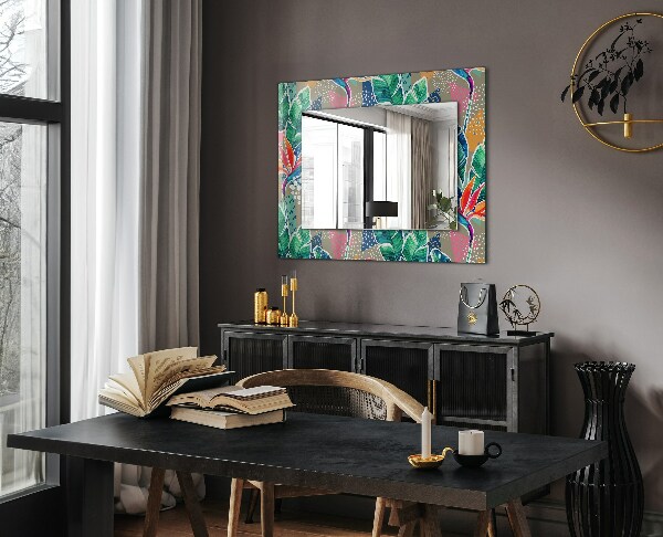 Specchio stampato Fiori e foglie