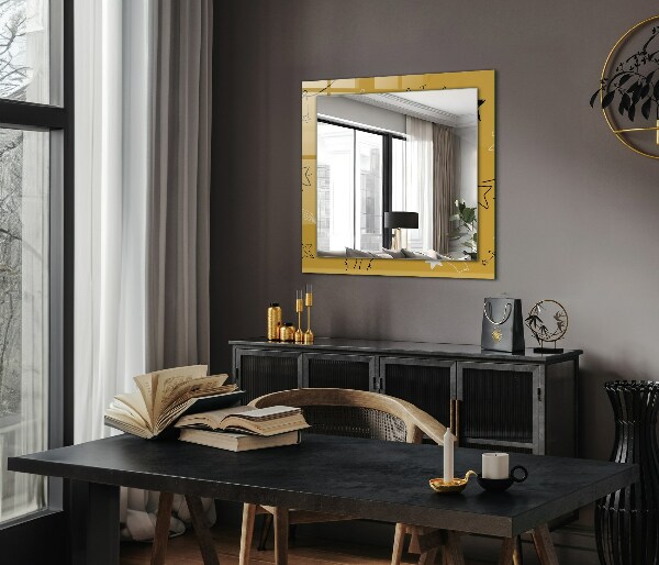 Specchio con cornice stampata Disegni di stelle varie