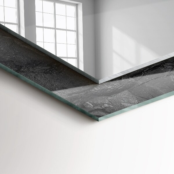 Specchio stampato Crepe di roccia nera