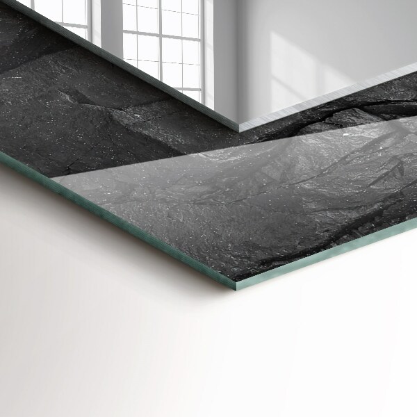 Specchio stampato Crepe di roccia nera