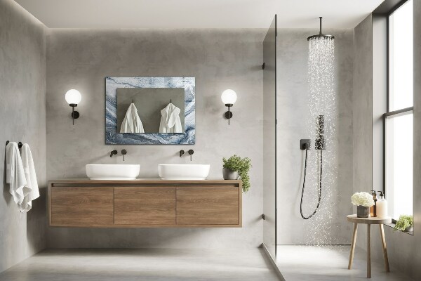 Specchio con cornice stampata Marmo in sfumature