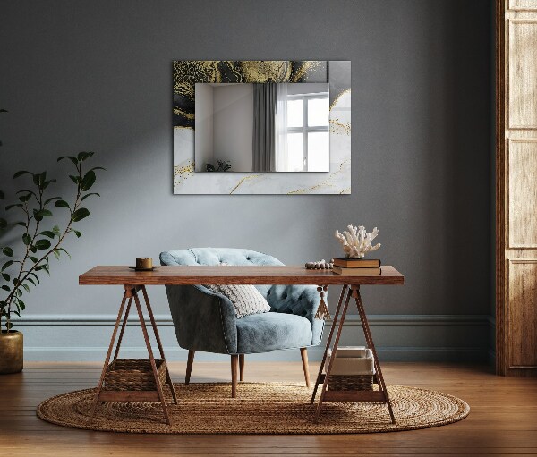 Specchio stampato Arte astratta in oro