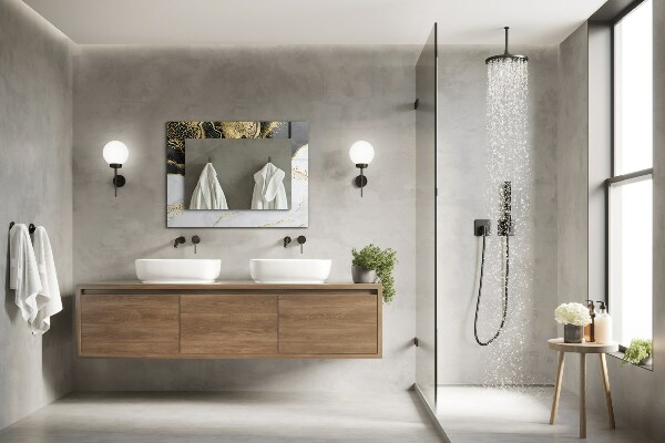 Specchio stampato Arte astratta in oro