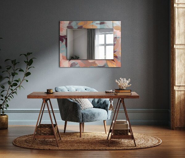 Specchio decoro Fiori foglie pastello