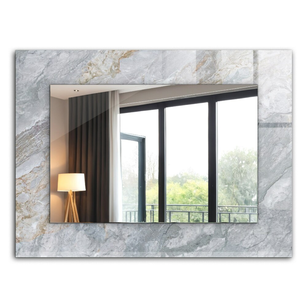 Specchio con cornice stampata Marmo grigio venato