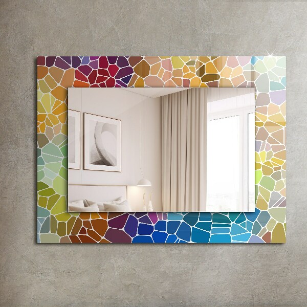 Specchio con cornice stampata Mosaico astratto colorato