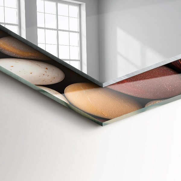 Specchio stampato Pietre lisce colorate