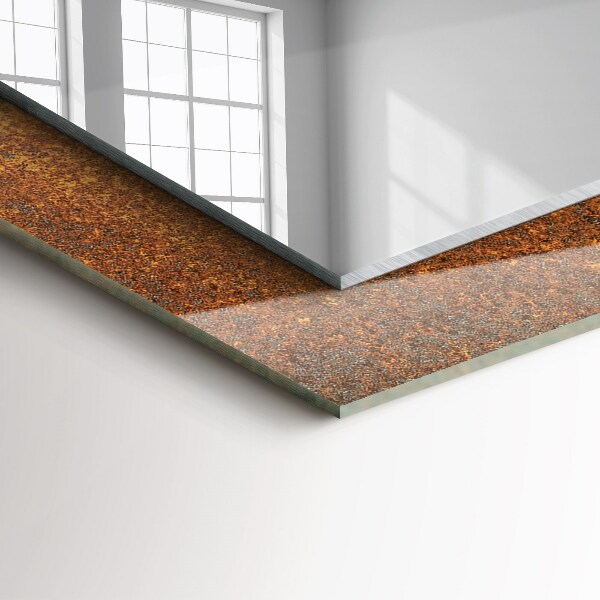 Specchio con cornice stampata Foglio di ruggine alla moda