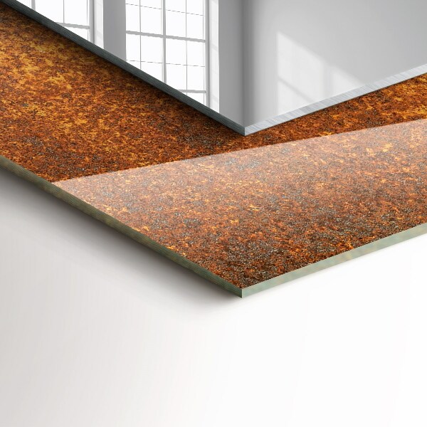 Specchio con cornice stampata Foglio di ruggine alla moda