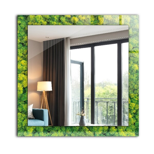 Specchio con cornice stampata Muschio verde