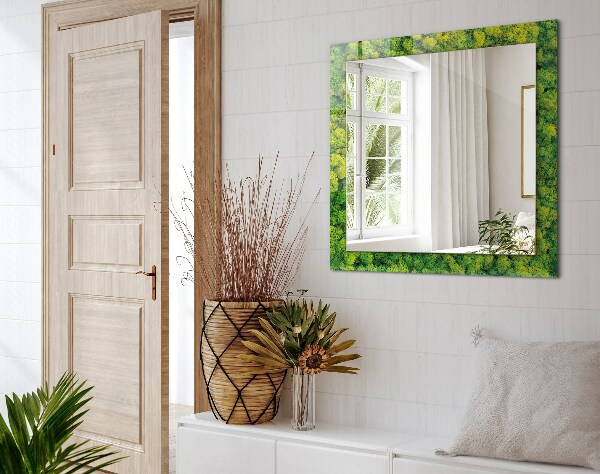 Specchio con cornice stampata Muschio verde