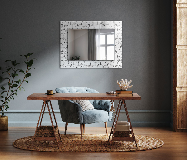 Specchio con cornice stampata gatti allegri