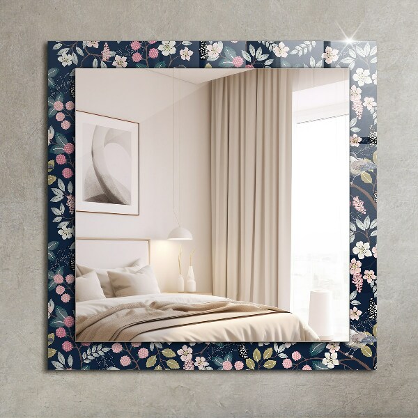 Specchio decoro Fiori foglie uccelli