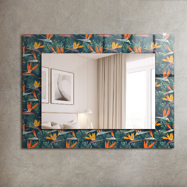 Specchio stampato Fiori e foglie