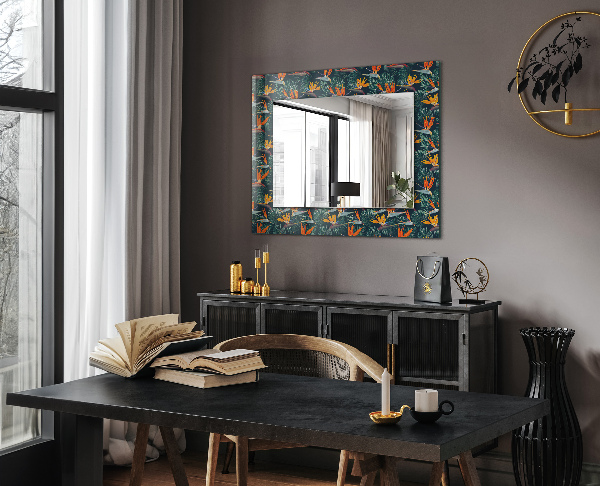Specchio stampato Fiori e foglie