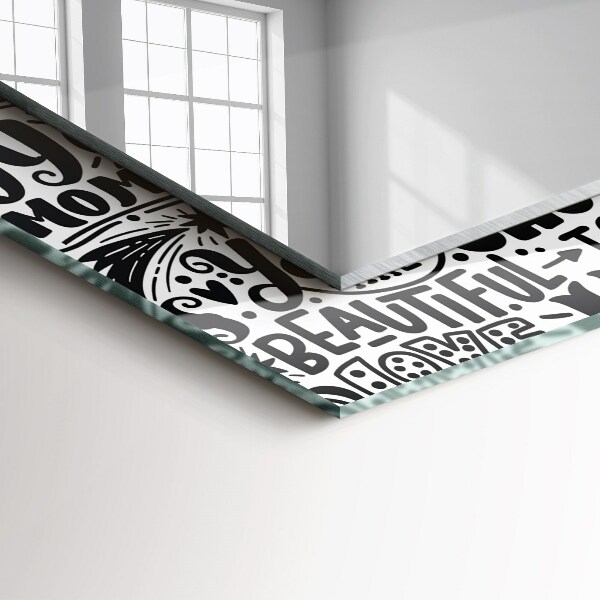 Specchio con cornice stampata Scrittura a mano motivazionale