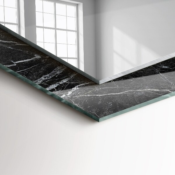 Specchio stampato Marmo nero