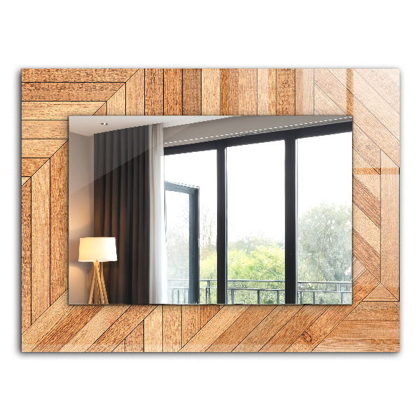 Specchio decoro Parquet di legno