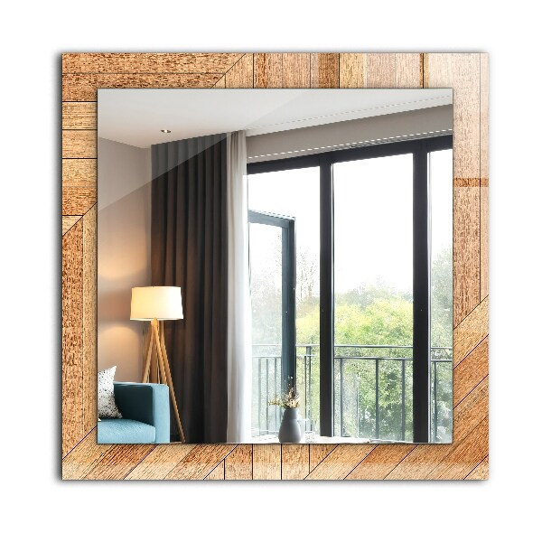 Specchio decoro Parquet di legno
