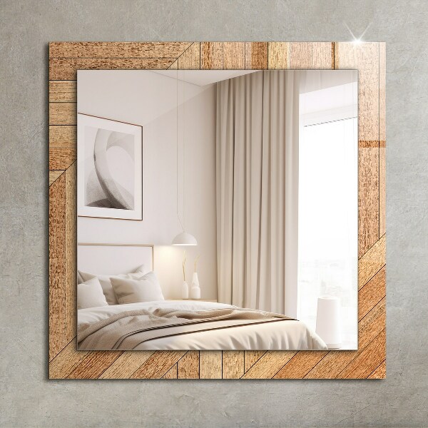 Specchio decoro Parquet di legno