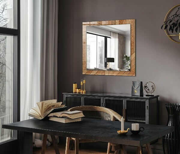 Specchio decoro Parquet di legno