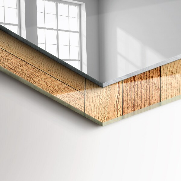 Specchio decoro Parquet di legno