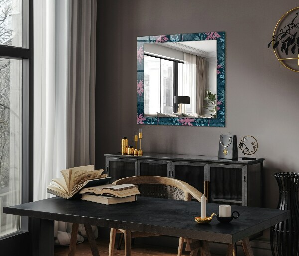 Specchio con cornice stampata Disegno a colori delle palme
