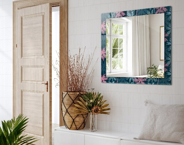 Specchio con cornice stampata Disegno a colori delle palme