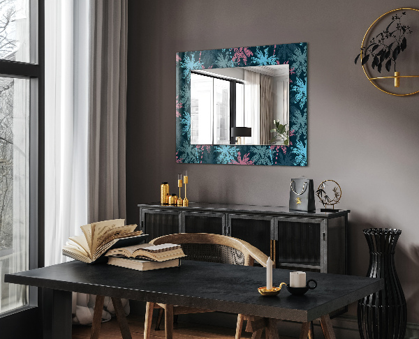 Specchio con cornice stampata Disegno a colori delle palme