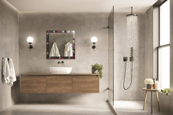 Specchio stampato Teschi rose spine