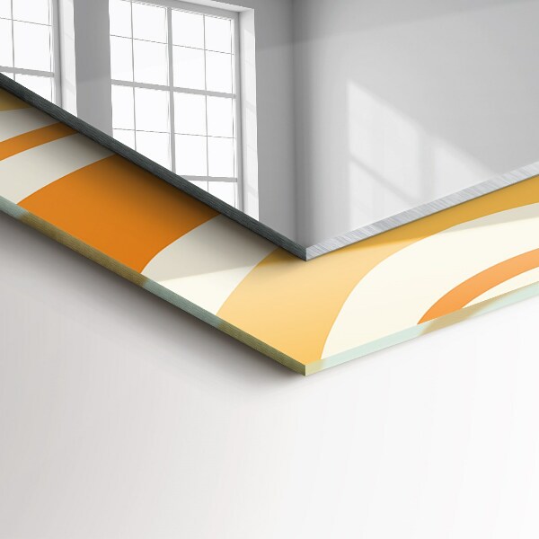Specchio con cornice stampata Motivi astratti arancioni