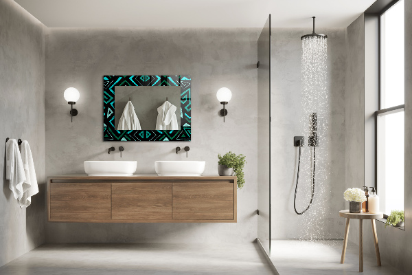 Specchio decoro Motivo geometrico turchese