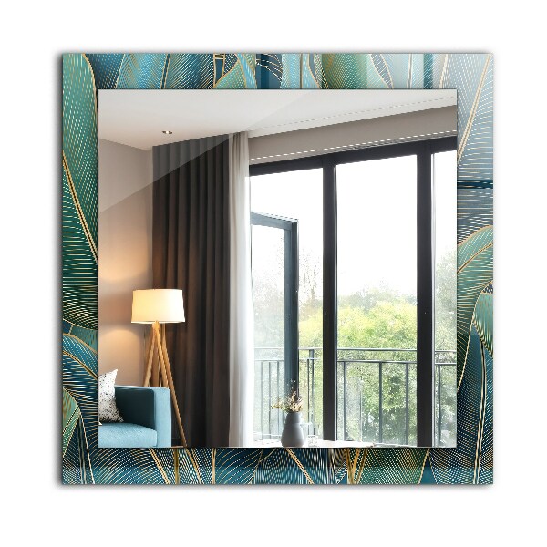 Specchio stampato Linee di foglie