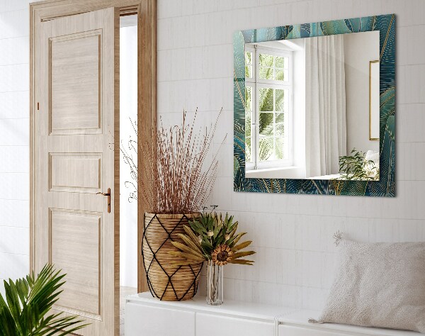 Specchio stampato Linee di foglie