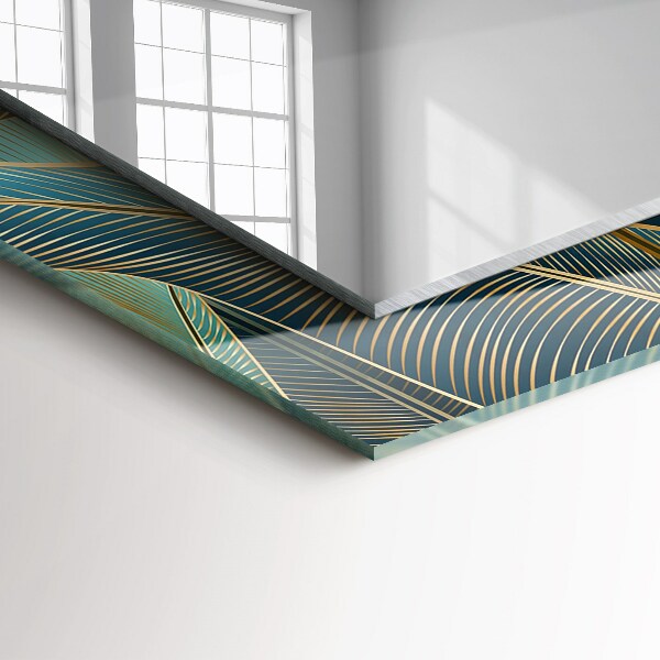 Specchio stampato Linee di foglie