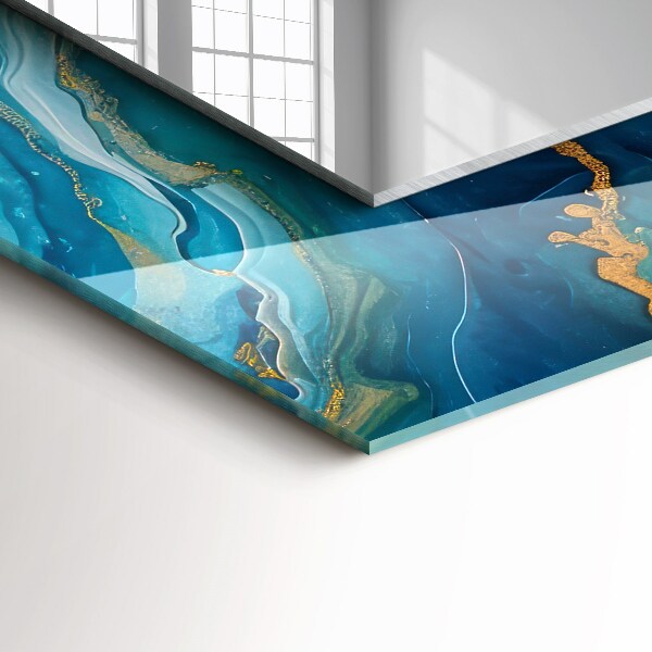 Specchio con cornice stampata Resina astratta di marmo