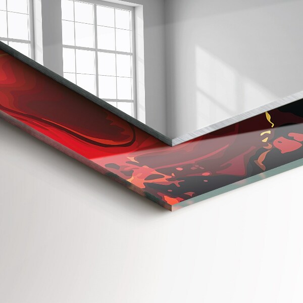 Specchio con cornice stampata Lava astratta