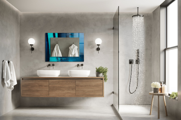 Specchio stampato Arte astratta blu